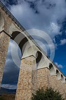 Isernia, Molise, Italy.  Santo Spirito railway bridge