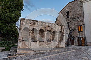 Isernia, Molise. The "Fraternal Fountain" is an elegant public fountain, as well as a symbol, of the city of Isernia. photo