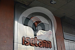 Isetann mall facade signage in Manila, Philippines