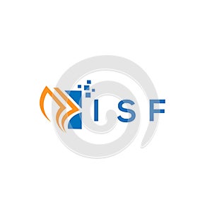 ISF credit repair accounting logo design on white background. ISF creative initials Growth graph letter logo concept. ISF business photo