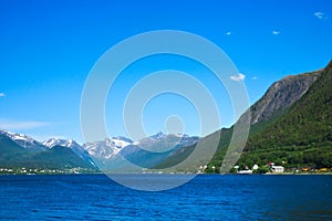 Isfjorden is the beautiful fjord at Andalsnes, Norway