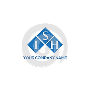 ISH letter logo design on white background. ISH creative initials letter logo concept. ISH letter design