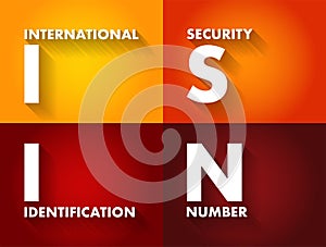 ISIN International Security Identification Number - 12-digit alphanumeric code that uniquely identifies a specific security, photo