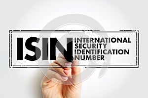 ISIN International Security Identification Number - 12-digit alphanumeric code that uniquely identifies a specific security, photo