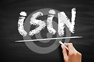 ISIN International Security Identification Number - 12-digit alphanumeric code that uniquely identifies a specific security, photo