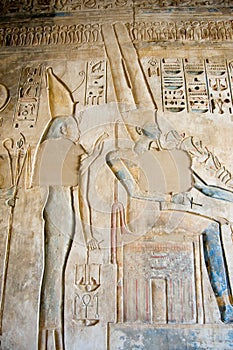 Isis and Amun Ancient Egyptian Hieroglyph photo