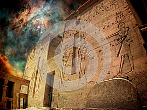 Isis Temple and Orion Nebula (Elements of this image furnished b