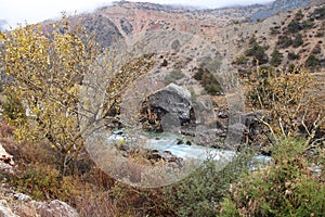 Iskanderdarya mountain river Tajikistan