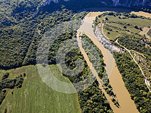 Iskar river, passing near village of Karlukovo, Bulgaria