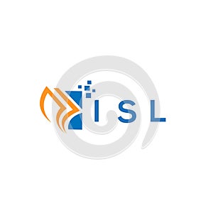 ISL credit repair accounting logo design on white background. ISL creative initials Growth graph letter logo concept. ISL business