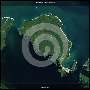 Isla Colon, Panama, cropped to square. Satellite, February 12, 2018 photo