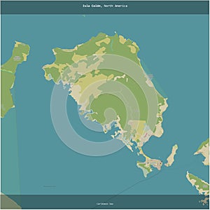 Isla Colon, Panama, cropped to square. Topo Humanitarian photo