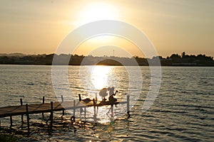 Isla de Flores Guatemala pier sunset