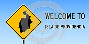 Isla de Providencia map on road sign.