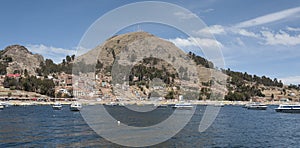Isla del Sol, on the Titicaca lake, the largest highaltitude lake in the world 3808 mt photo