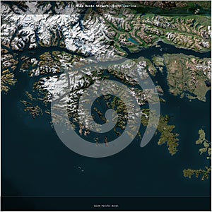 Isla Hoste Stewart, Chile, cropped to square. Satellite, July 21, 2020 photo