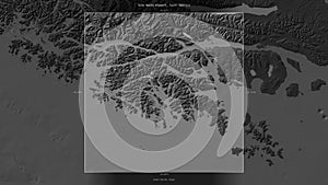 Isla Hoste Stewart, Chile, highlighted and labelled. Bilevel photo