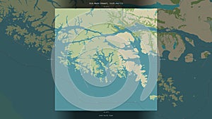 Isla Hoste Stewart, Chile, highlighted and labelled. Topo Humanitarian photo