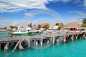 Isla Mujeres island dock port pier colorful Mexico photo