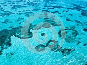 An aerial view of Isla Mujeres in Cancun, Mexico photo