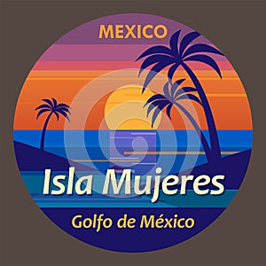 Isla Mujeres, Mexico, abstract stamp or emblem