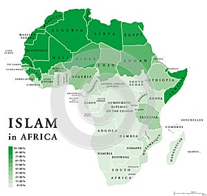 Islam in Africa political map photo