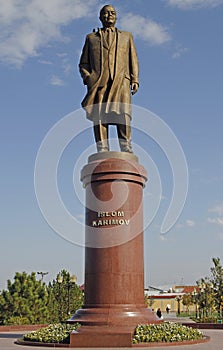 Islam Karimov Statue in the City Center of Samarkand