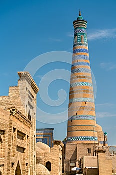 Islam Khodja Minaret at Itchan Kala - Khiva, Uzbekistan.