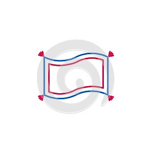 Islam, magic carpet 2 colored line icon. Simple blue and red element illustration. Islam, magic carpet concept outline symbol