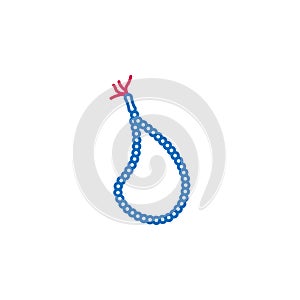 Islam, muslim tasbih 2 colored line icon. Simple blue and red element illustration. Islam, muslim tasbih concept outline symbol