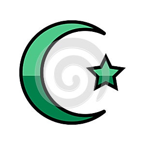 islam religion color icon vector illustration