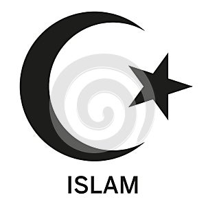 Islam Star and crescent icon. World religion symbols. Isolated vector illustration