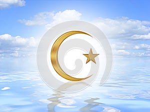 Islam Symbol on water photo