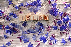 Islam on the wooden cubes