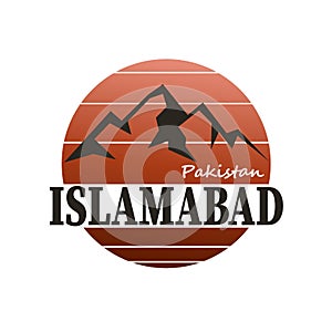 Islamabad logo badge T-shirt Design Vector Illustration. - Vector