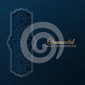 Islamic Arabic Blue Luxury Background with Geometric pattern