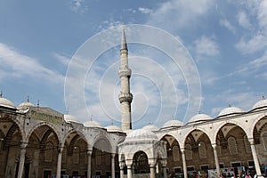 Islamic architecture on the Blue Mosque dome. Image from its interior. Istambul, Turkey