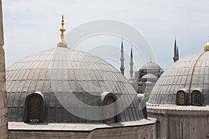 Islamic architecture on the Blue Mosque dome. Istambul, Turkey