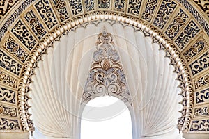 Islamic art decorated arch window photo
