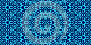 Islamic background. Arabic repeat texture. geometric seamless pattern. Elegant textures in eastern style. Bright colors. Fl