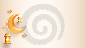 Elegant background with islamic 3d objects