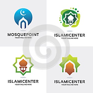 Islamic Center Learning Logo Set Design Template Collection