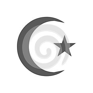 Islamic crescent moon icon vector simple