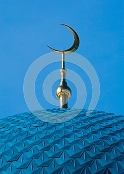 Islamic crescent on mosque