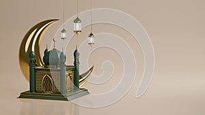 islamic decoration 3d mosque for ramadan and eid al fitr