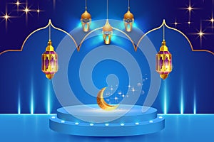 Islamic decoration background, luxury style, Ramadan Kareem, mawlid, iftar, isra miraj, eid al fitr adha, copy space text area.