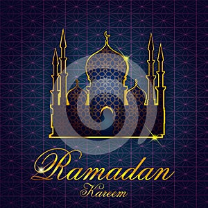 Islamic design mosque door and window for Ramadan Kareem Happy Eid celebration background