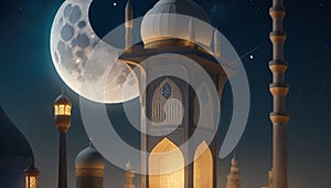 Islamic design, mosque minaret, fantasy mosque, Fantasy lantern