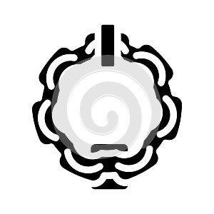 islamic door knocker glyph icon vector illustration