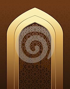 Islamic doorway view Arabian night